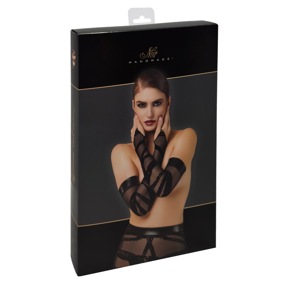 Noir Handmade - Bondesque Opera Thumb Loop Handschoenen - Zwart